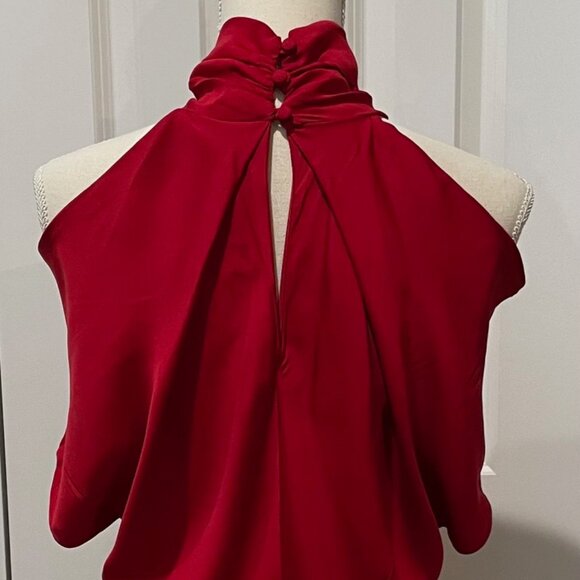 Robert Rodriguez Cherry Red Silk Off Shoulder Top - Picture 2 of 8
